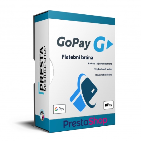 Prestashop module - GoPay Payment gateway - online card payments, online bank transfers, Google Pay, Apple Pay.